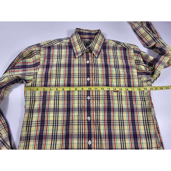 Vintage Bright plaid Cruel Girl Womens Western Button up sz S *STAIN* - Picture 8 of 8